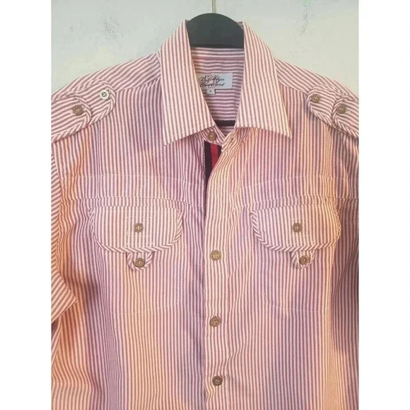 Brooklyn Basement Striped Button up Shirt. Size XL Mens - Picture 7 of 7